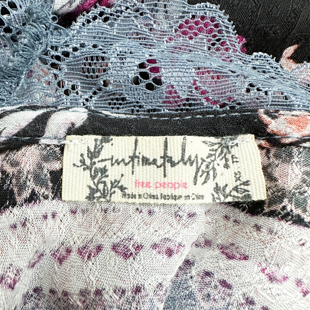 Free People Intimately Stevie Boho Maxi Dress Floral Patchwork Lace Trim Size XS - Picture 12 of 13